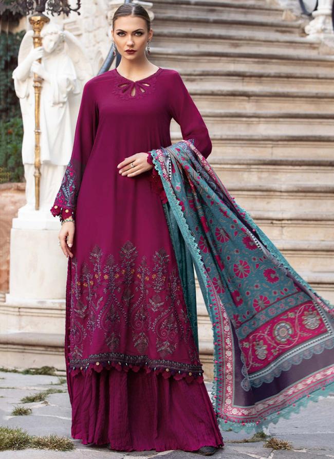 Rayon Wine Daily Wear Sequence Work Pakistani Salwar Kameez